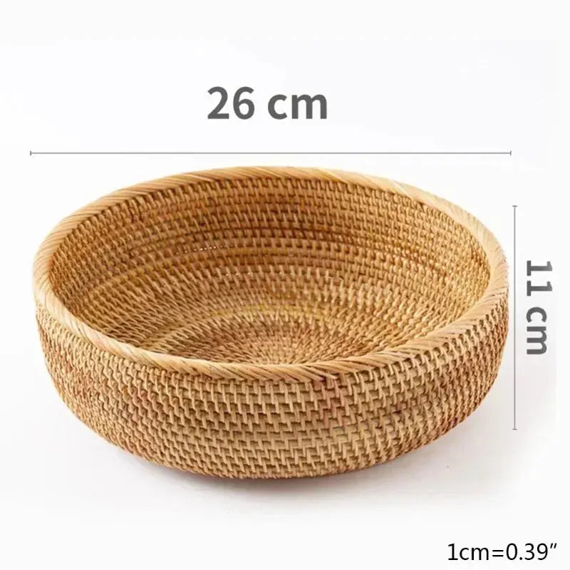 Cesta organizadora de mimbre para cocina