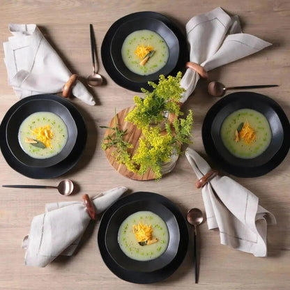 Juego de vajilla Orgánico negro mate 30 piezas