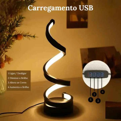 Lámpara de mesa LED ondulada moderna