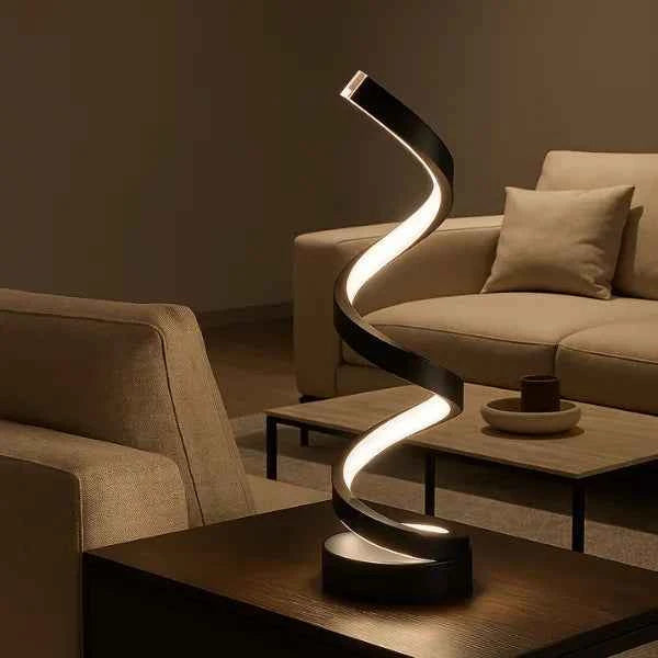 Lámpara de mesa LED ondulada moderna