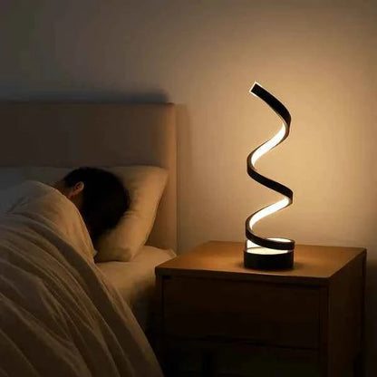 Lámpara de mesa LED ondulada moderna