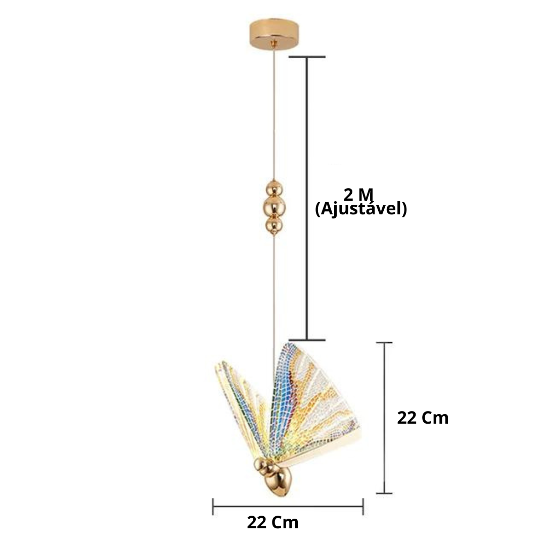 Lámpara colgante LED mariposa - estilo nórdico para dormitorio