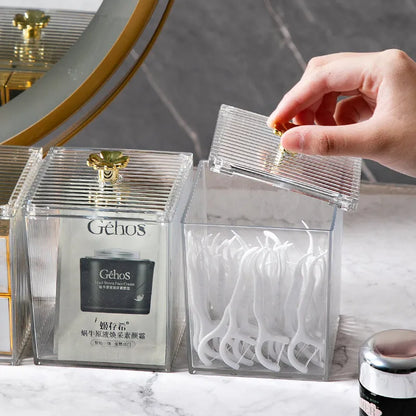 Contenedor acrílico para hisopos y algodón