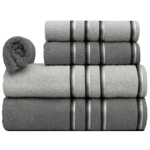 Juego de toallas 5 piezas gigante baño rostro piso 100% algodón