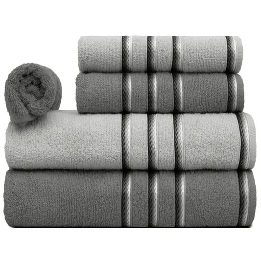 Juego de toallas 5 piezas gigante baño rostro piso 100% algodón