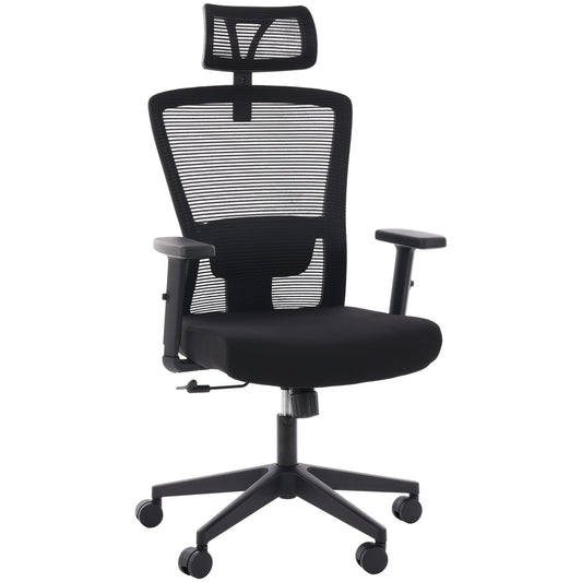 Silla ergonómica de oficina Plus con malla negra