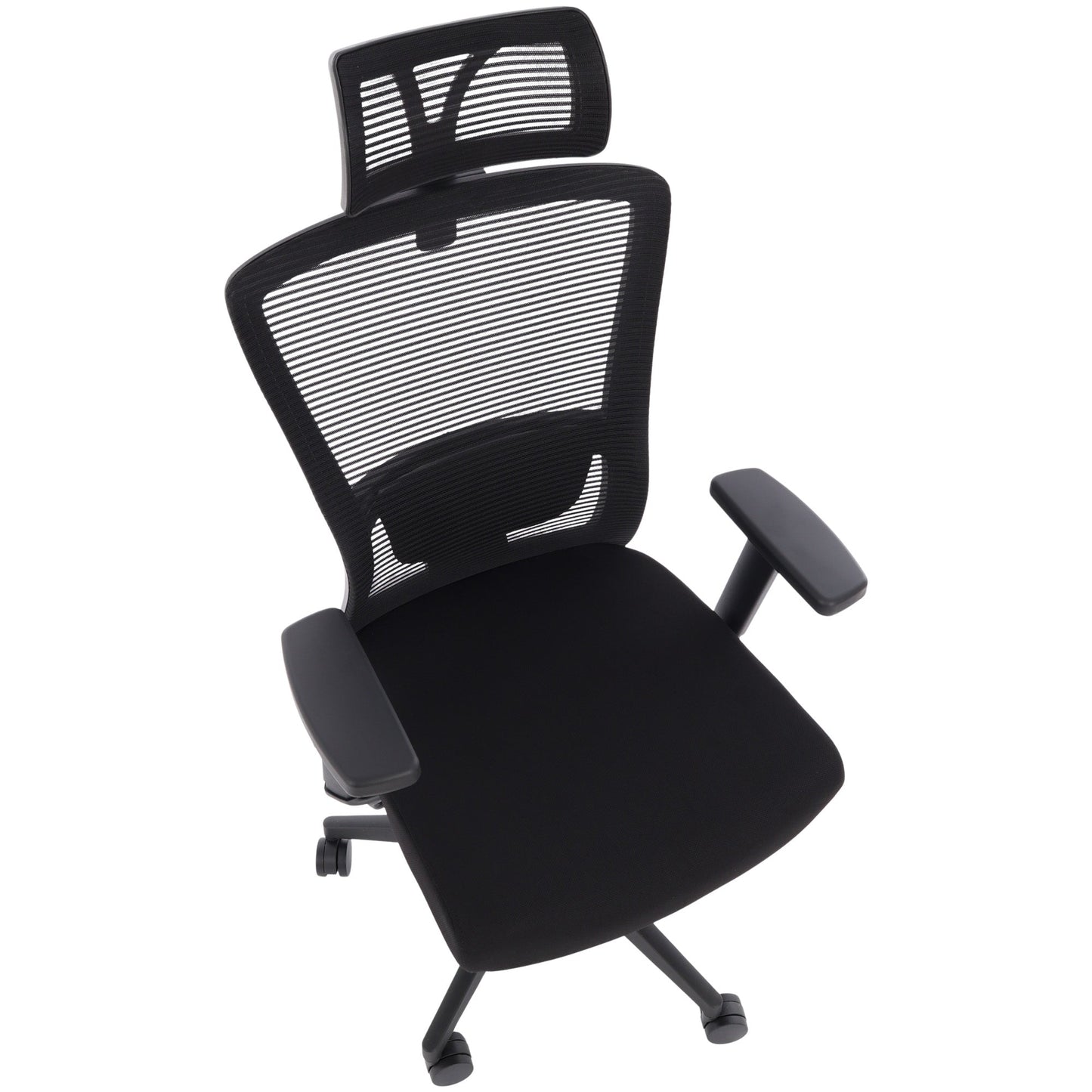 Silla ergonómica de oficina Plus con malla negra
